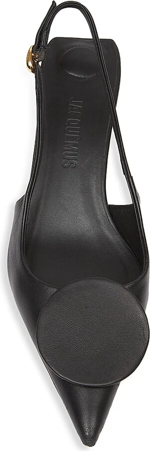 Women's Regalo Leather Slingback Pumps - Black - Size 6 - Image 5
