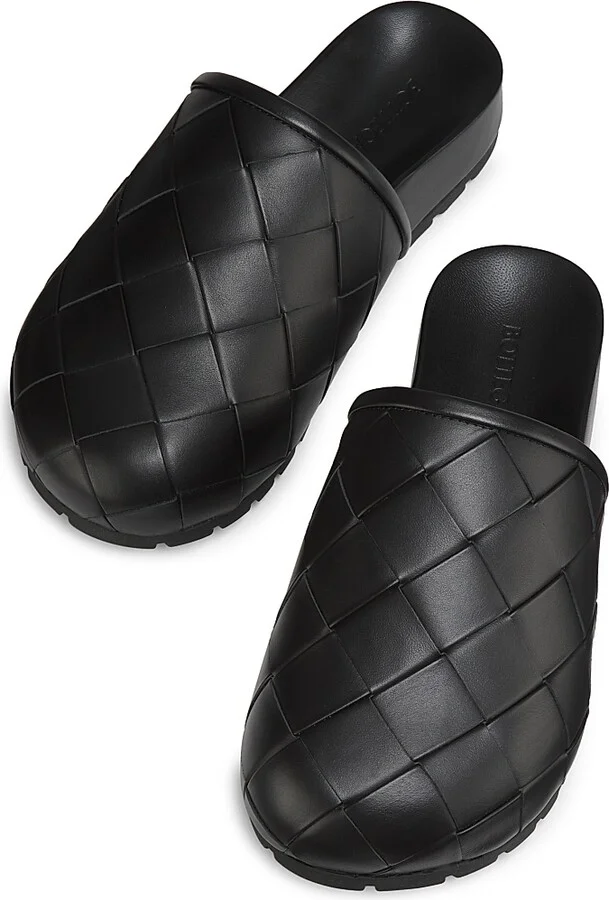 Women's Reggie Intrecciato Leather Clogs - Black - Size 6 - Image 4