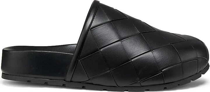 Women's Reggie Intrecciato Leather Clogs - Black - Size 6