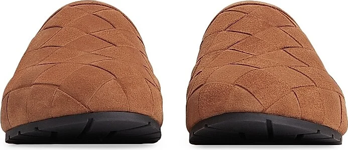 Women's Reggie Intrecciato Suede Mules - Caramel - Size 5 - Image 2