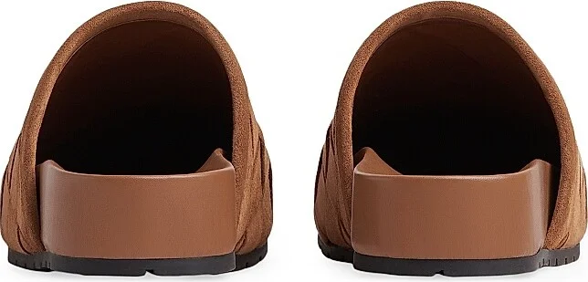 Women's Reggie Intrecciato Suede Mules - Caramel - Size 5 - Image 3