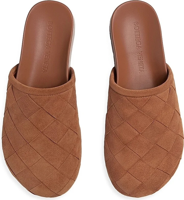 Women's Reggie Intrecciato Suede Mules - Caramel - Size 5 - Image 4