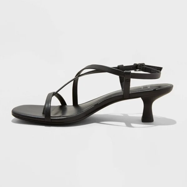 Women's Reggie Toe Thong Strappy Heels - A New Day™ : Faux Leather, Cushioned Insole, Buckle Closure, 2" Louis Heel - Image 4