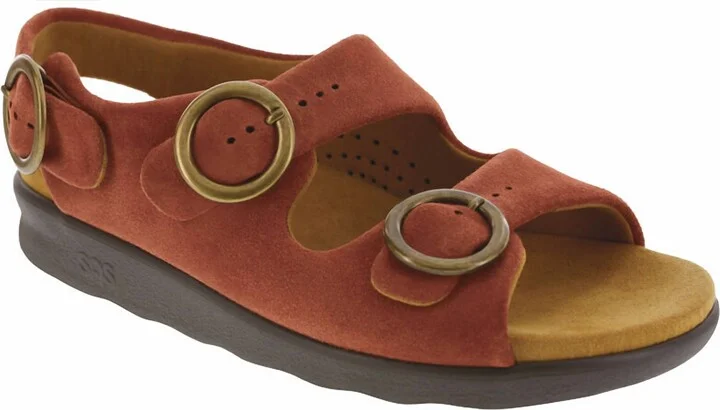 Women's Relaxed Heel Strap Sandal In Rust