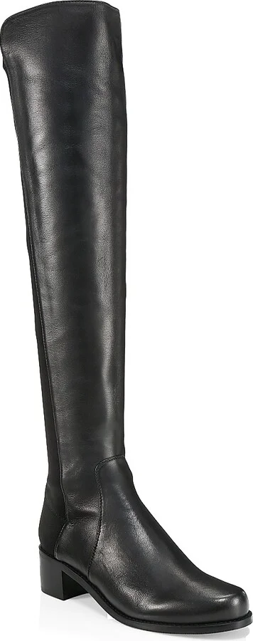 Women's Reserve Leather Over-The-Knee Boots - Black - Size 5 - Image 2