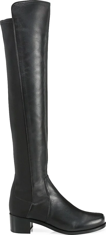 Women's Reserve Leather Over-The-Knee Boots - Black - Size 5