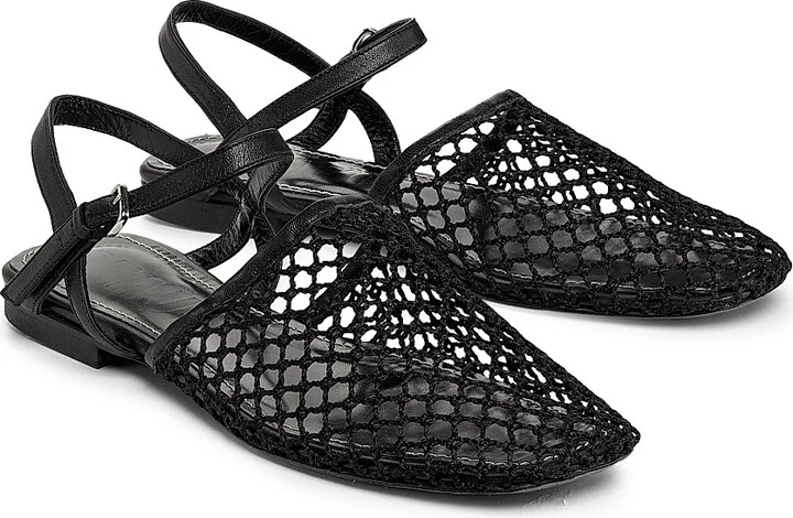 Women's Rete Paper Net Sandals - Black Netting - Size 5 - Image 2