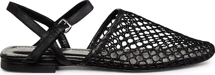 Women's Rete Paper Net Sandals - Black Netting - Size 5