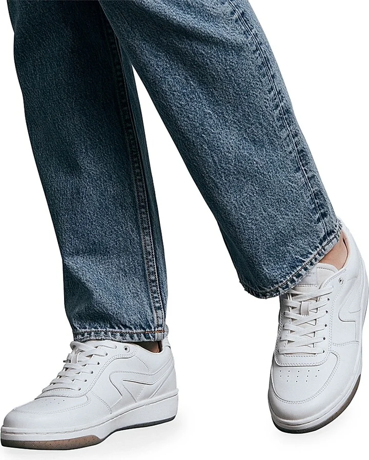Women's Retro Court Leather Low-Top Sneakers - White - Size 7 - Image 4