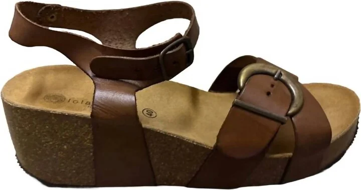 Women's Retro Wedge Sandals In Brown