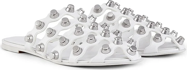 Women's Rexa Studded Cage Slides - Optic White - Size 5 Sandals - Image 2