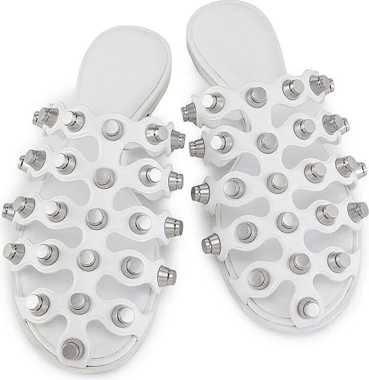 Women's Rexa Studded Cage Slides - Optic White - Size 5 Sandals - Image 4