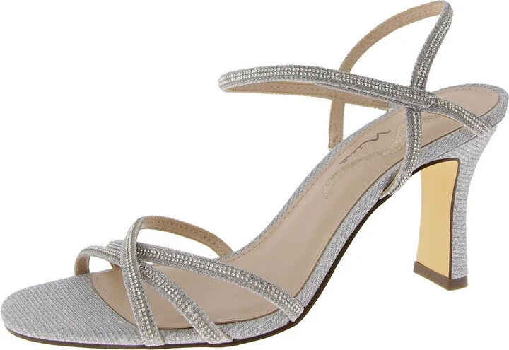 Womens Rhinestone Adjustable Ankle Strap