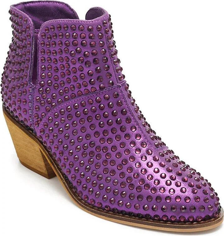 Women's Rhinestone Bootie In Purple
