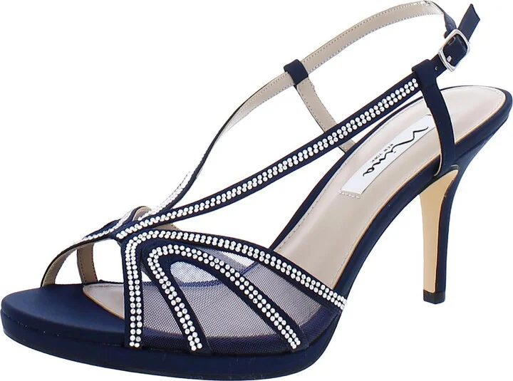 Womens Rhinestone Dressy Ankle Strap