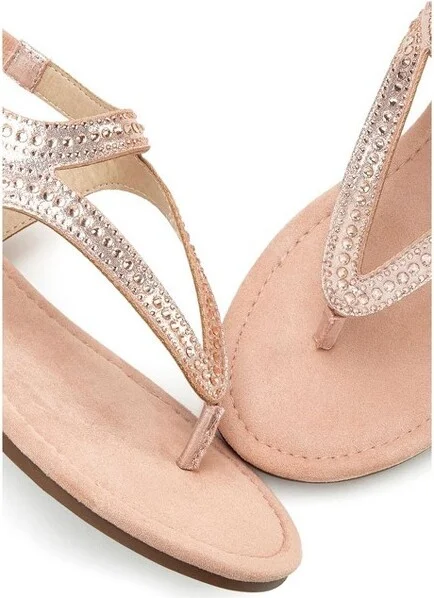 Women's Rhinestone Sandals - LASCANA - Rose Solid - Image 2