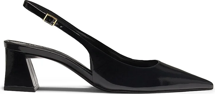 Women's Rhonda 65MM Patent Leather Slingback Pumps - Black - Size 6.5