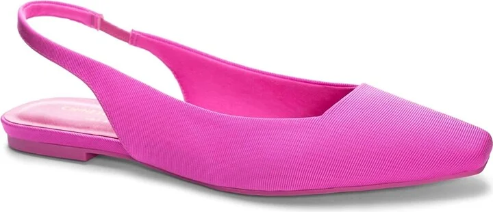 Women's Rhyme Time Sling Back Flats In Pink Fabric