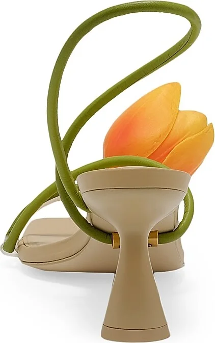 Women's Ria Tulip 80MM Leather Sandals - Marmalade Multi - Size 6 - Image 3