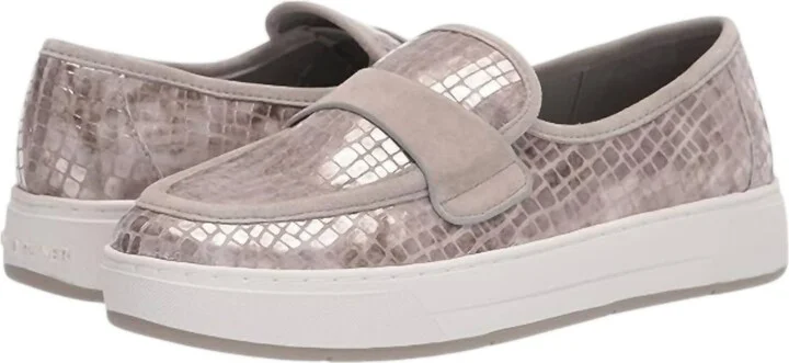 Women's Richie-Ag Sneaker In Platinum Antique Metallic Crocco