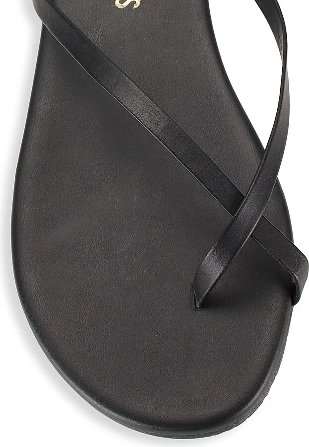 Women's Riley Leather Flip Flops - Sable - Size 5 - Image 4