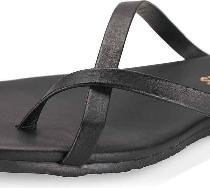 Women's Riley Leather Flip Flops - Sable - Size 5 - Image 6