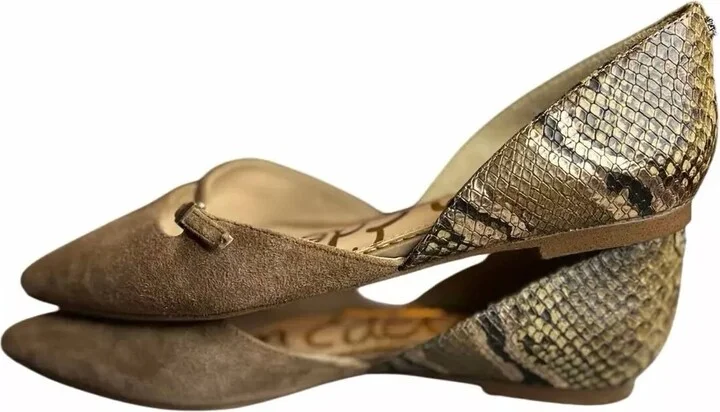 Women's Rina Snake Print Suede Sandals In Brown Suede/snake Print Leather