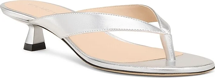 Women's Rio 35MM Metallic Leather Sandals - Silver - Size 12 - Image 2