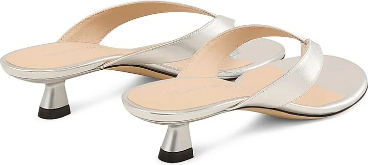 Women's Rio 35MM Metallic Leather Sandals - Silver - Size 12 - Image 3
