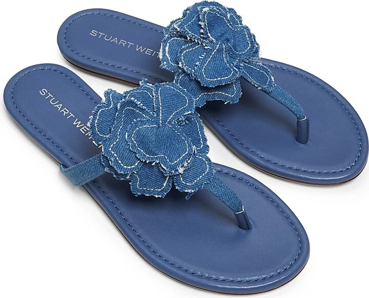 Women's Rio Denim T-Strap Sandals - Linen - Size 10 - Image 9
