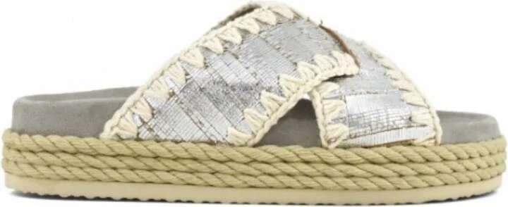 Women's Rio Rope Slide Sandal In Metallic Silver Cuts