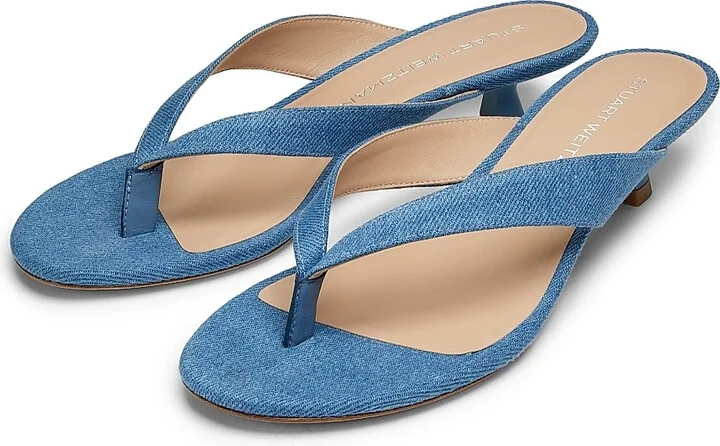 Women's Rio Sleek 35MM Denim Sandals - Washed - Size 10 - Image 2