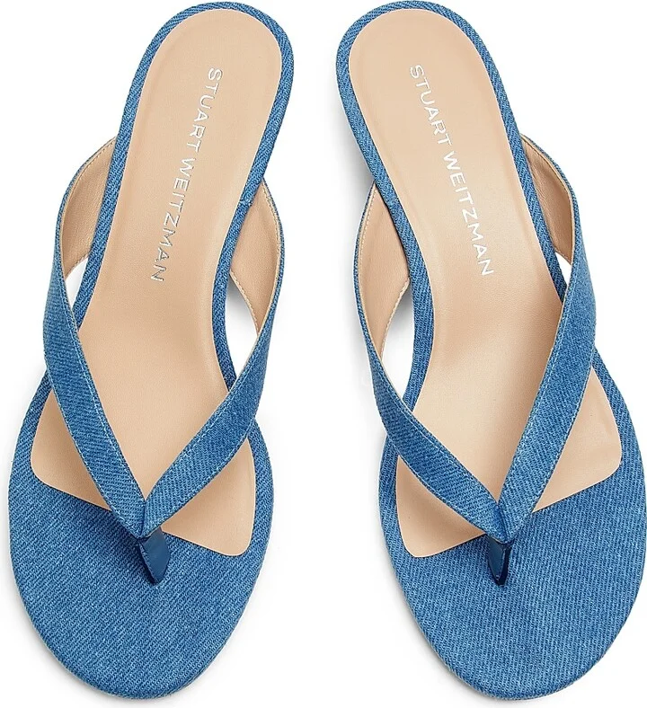 Women's Rio Sleek 35MM Denim Sandals - Washed - Size 10 - Image 4