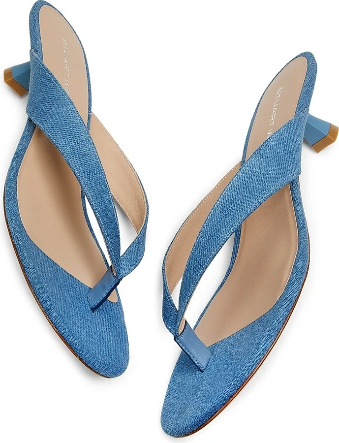 Women's Rio Sleek 35MM Denim Sandals - Washed - Size 10 - Image 6
