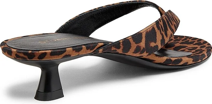 Women's Rio Sleek 35MM Leopard-Printed Leather Sandals - Classic - Size 10 - Image 3