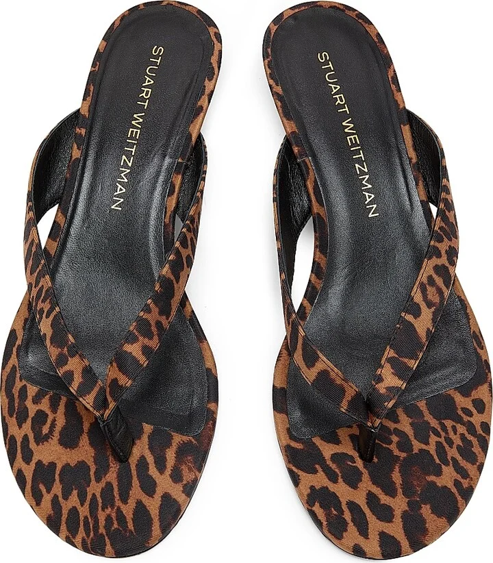 Women's Rio Sleek 35MM Leopard-Printed Leather Sandals - Classic - Size 10 - Image 4