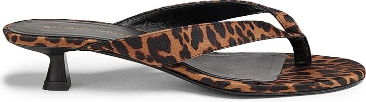 Women's Rio Sleek 35MM Leopard-Printed Leather Sandals - Classic - Size 10