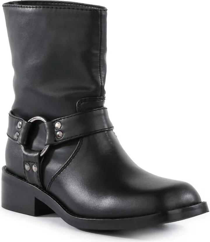 Women's Rise Up Vegan Leather Boot In Black