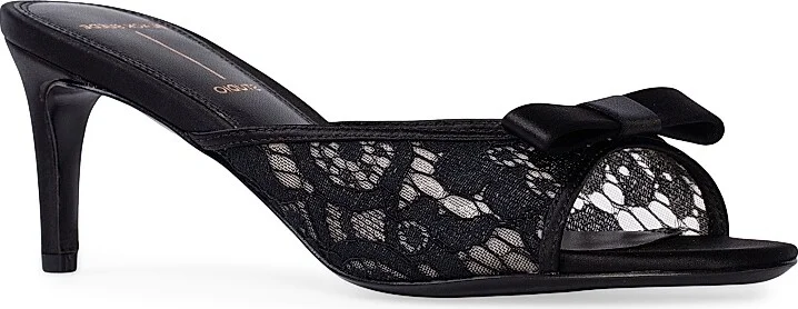 Women's Rita 65MM Lace Mules - Black Lace - Size 5 - Image 2