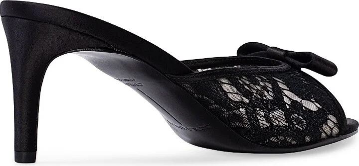 Women's Rita 65MM Lace Mules - Black Lace - Size 5 - Image 3