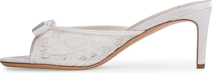 Women's Rita 65MM Lace Mules - Black Lace - Size 5 - Image 9