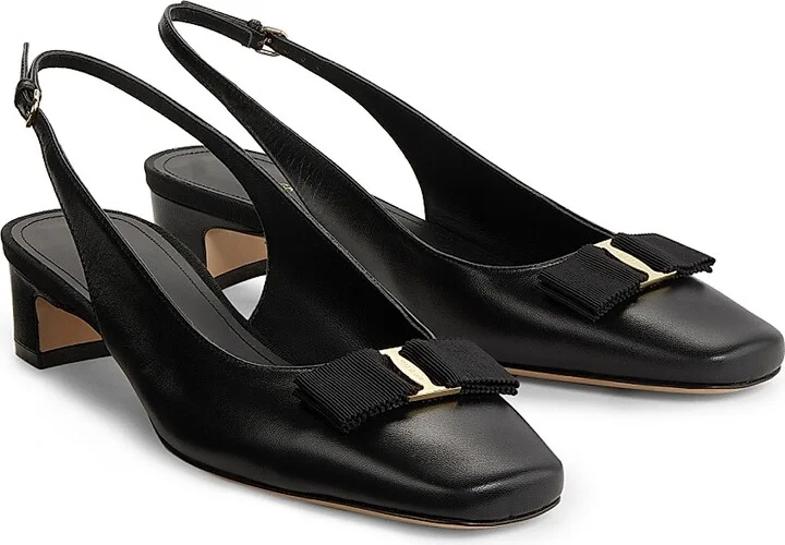 Women's Rivada 25MM Patent Leather Slingback Pumps - Nero - Size 5 - Image 2