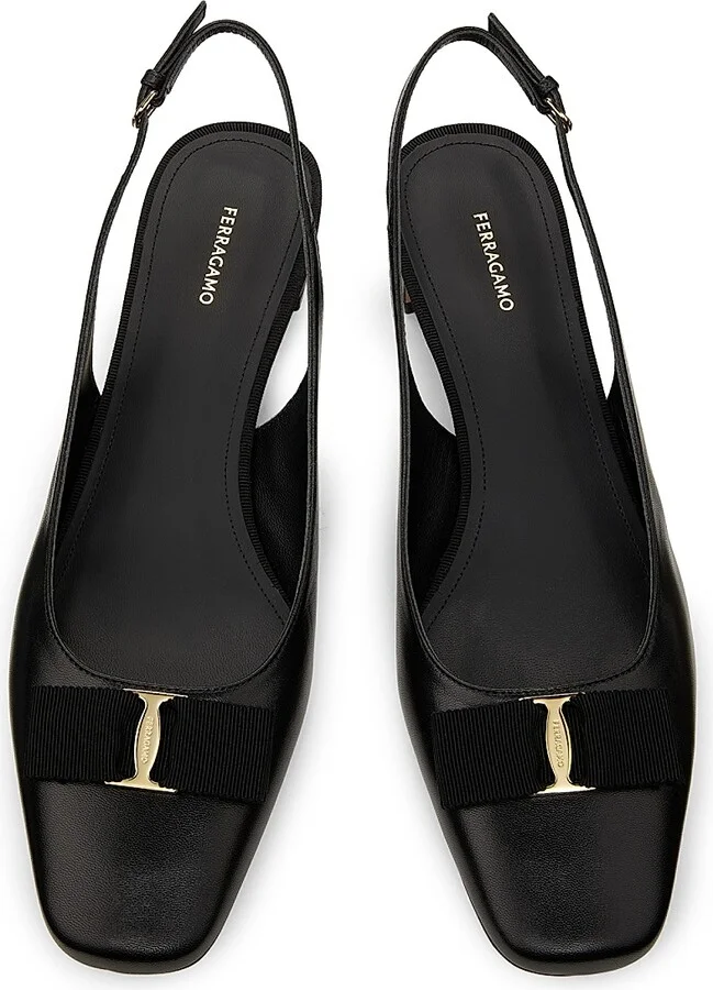 Women's Rivada 25MM Patent Leather Slingback Pumps - Nero - Size 5 - Image 4