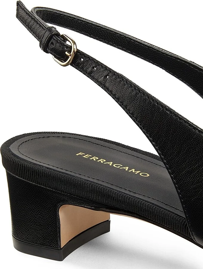 Women's Rivada 25MM Patent Leather Slingback Pumps - Nero - Size 5 - Image 6