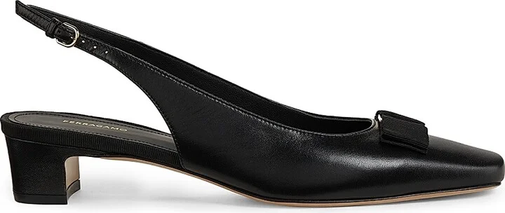 Women's Rivada 25MM Patent Leather Slingback Pumps - Nero - Size 5