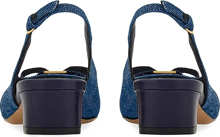 Women's Rivada 30MM Denim Square-Toe Pumps - Denim - Size 7 - Image 2