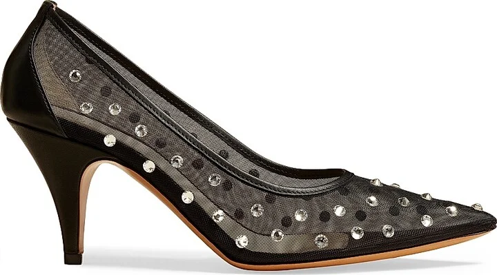 Women's River Iconic 75MM Crystal-Embellished Pumps - Black - Size 6.5
