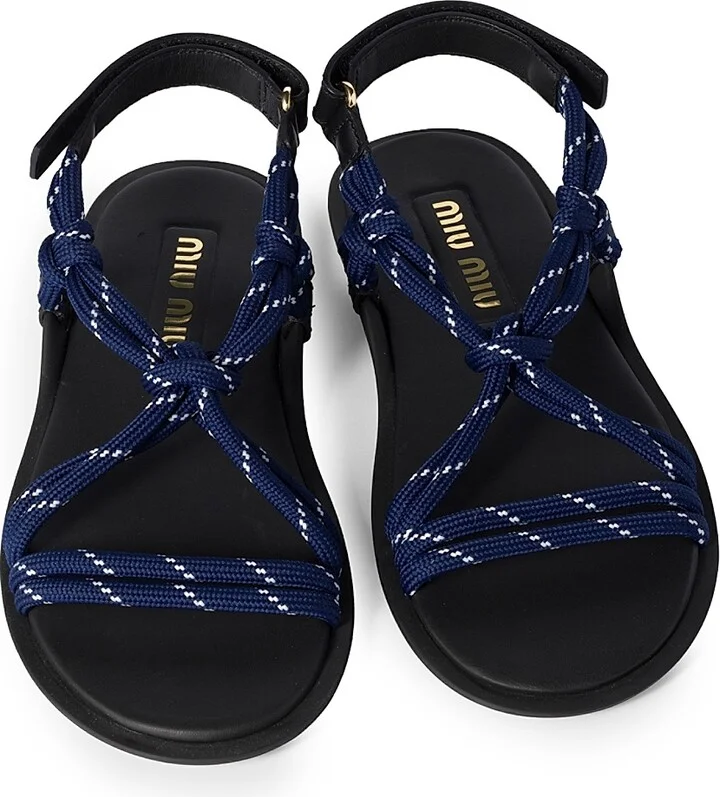 Women's Riviere Cord and Leather Sandals - Dark Red - Size 6 - Image 5