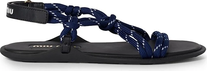 Women's Riviere Cord and Leather Sandals - Dark Red - Size 6 - Image 8