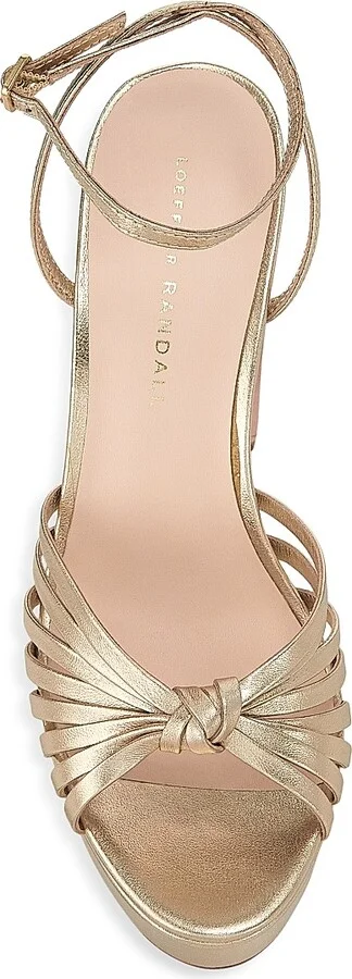 Women's Rivka 120MM Metallic Leather Knot Platform Sandals - Champagne - Size 5 - Image 5